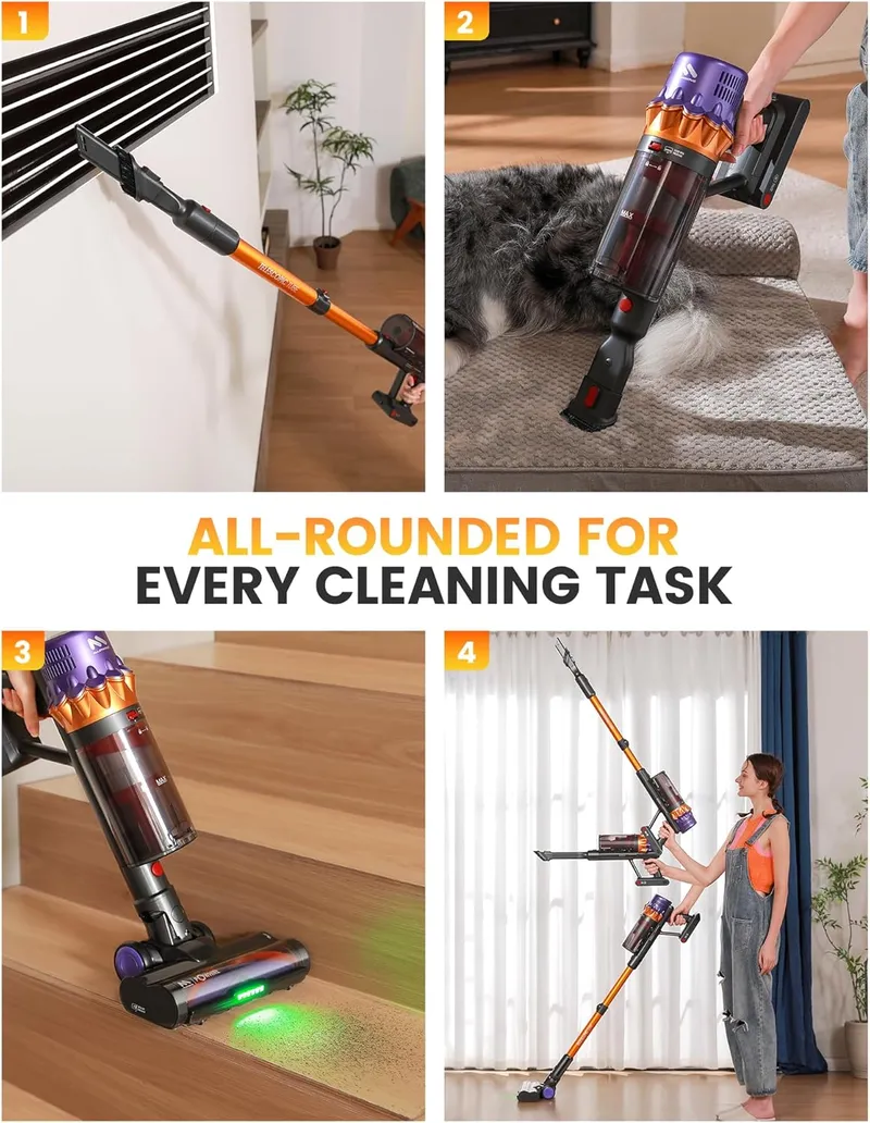 AlloyMove Cordless Vacuum Cleaner, With Wall Mount Charging, LED Display